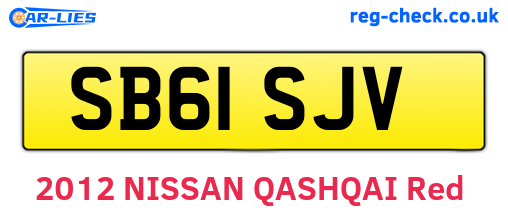SB61SJV are the vehicle registration plates.