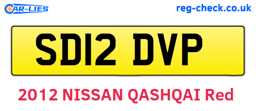 SD12DVP are the vehicle registration plates.