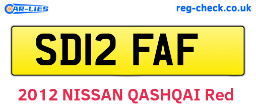 SD12FAF are the vehicle registration plates.
