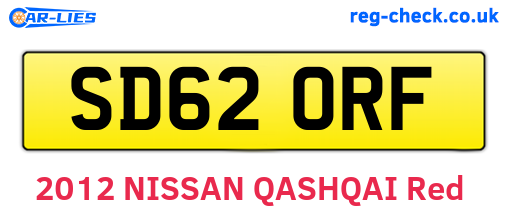 SD62ORF are the vehicle registration plates.