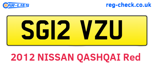 SG12VZU are the vehicle registration plates.
