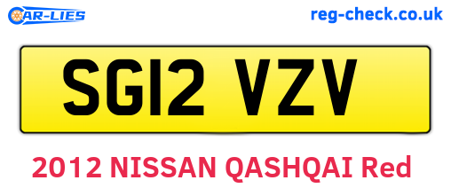 SG12VZV are the vehicle registration plates.