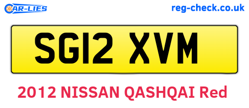 SG12XVM are the vehicle registration plates.