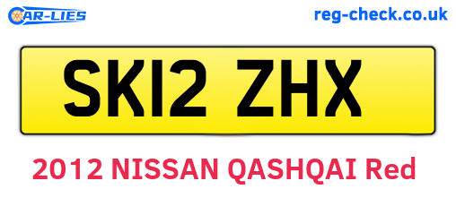 SK12ZHX are the vehicle registration plates.