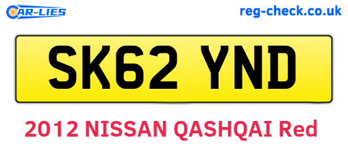SK62YND are the vehicle registration plates.