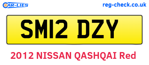 SM12DZY are the vehicle registration plates.