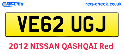 VE62UGJ are the vehicle registration plates.