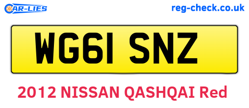 WG61SNZ are the vehicle registration plates.