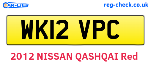 WK12VPC are the vehicle registration plates.