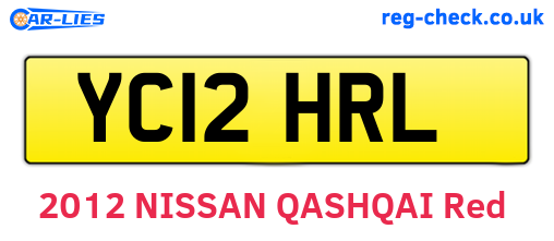 YC12HRL are the vehicle registration plates.