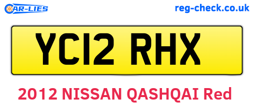 YC12RHX are the vehicle registration plates.