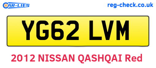 YG62LVM are the vehicle registration plates.