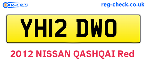 YH12DWO are the vehicle registration plates.