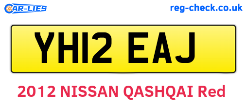 YH12EAJ are the vehicle registration plates.
