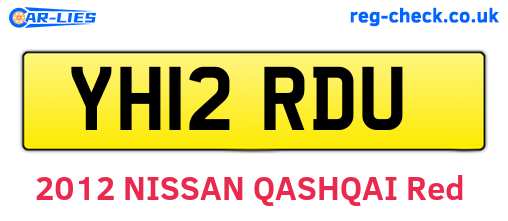 YH12RDU are the vehicle registration plates.