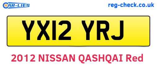 YX12YRJ are the vehicle registration plates.