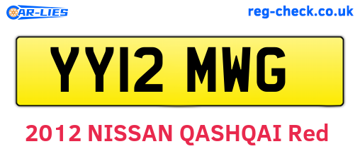 YY12MWG are the vehicle registration plates.