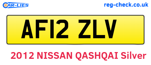 AF12ZLV are the vehicle registration plates.