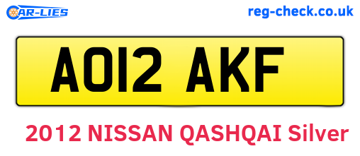 AO12AKF are the vehicle registration plates.