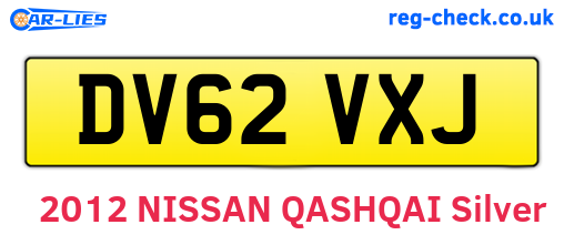 DV62VXJ are the vehicle registration plates.