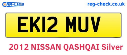 EK12MUV are the vehicle registration plates.