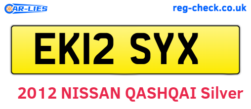 EK12SYX are the vehicle registration plates.