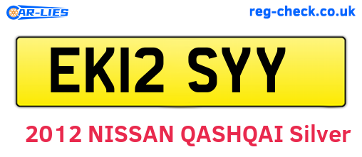 EK12SYY are the vehicle registration plates.