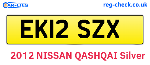 EK12SZX are the vehicle registration plates.