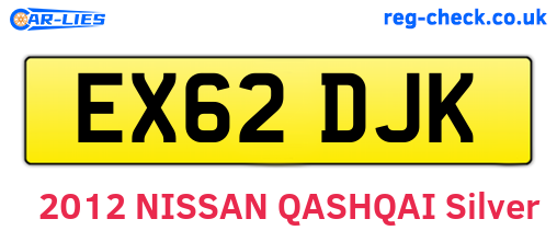 EX62DJK are the vehicle registration plates.