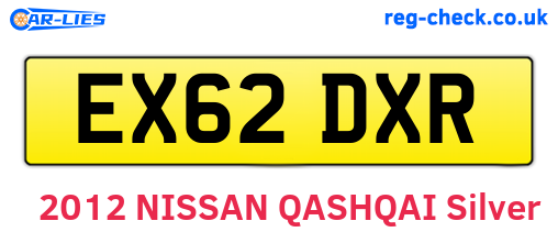 EX62DXR are the vehicle registration plates.