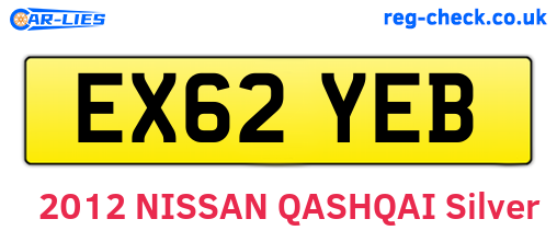 EX62YEB are the vehicle registration plates.