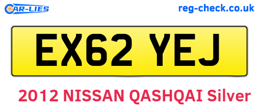 EX62YEJ are the vehicle registration plates.