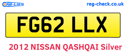 FG62LLX are the vehicle registration plates.