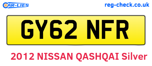 GY62NFR are the vehicle registration plates.
