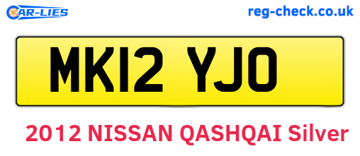 MK12YJO are the vehicle registration plates.
