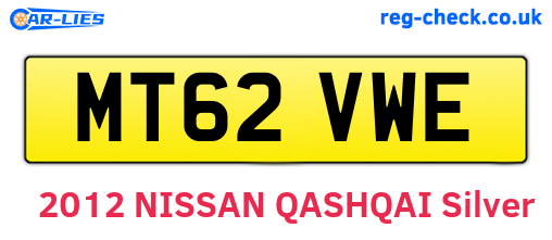 MT62VWE are the vehicle registration plates.