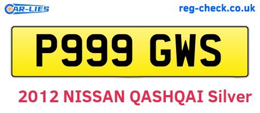 P999GWS are the vehicle registration plates.