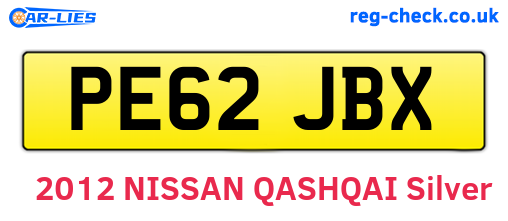PE62JBX are the vehicle registration plates.