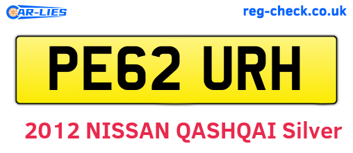 PE62URH are the vehicle registration plates.