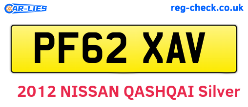 PF62XAV are the vehicle registration plates.