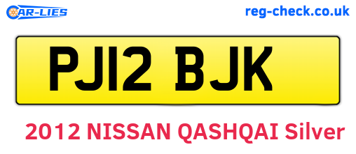 PJ12BJK are the vehicle registration plates.
