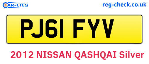 PJ61FYV are the vehicle registration plates.