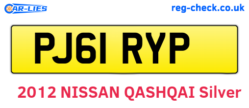 PJ61RYP are the vehicle registration plates.