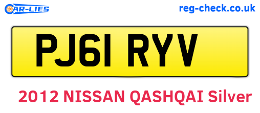PJ61RYV are the vehicle registration plates.