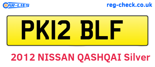 PK12BLF are the vehicle registration plates.