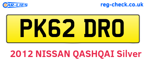 PK62DRO are the vehicle registration plates.