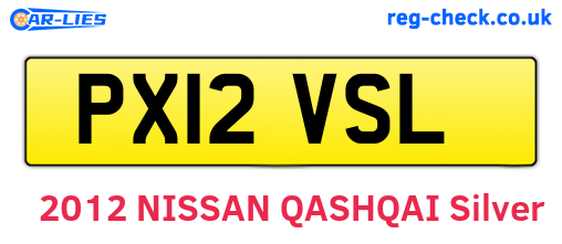PX12VSL are the vehicle registration plates.