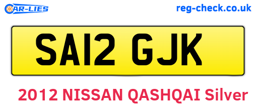 SA12GJK are the vehicle registration plates.