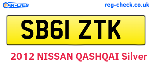 SB61ZTK are the vehicle registration plates.
