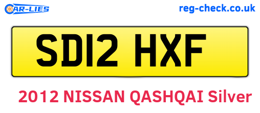 SD12HXF are the vehicle registration plates.